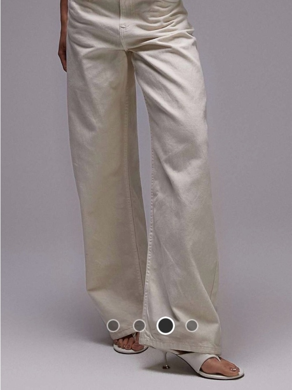 Mango Wide-Leg Cream Chinos for Men